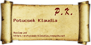 Potucsek Klaudia névjegykártya